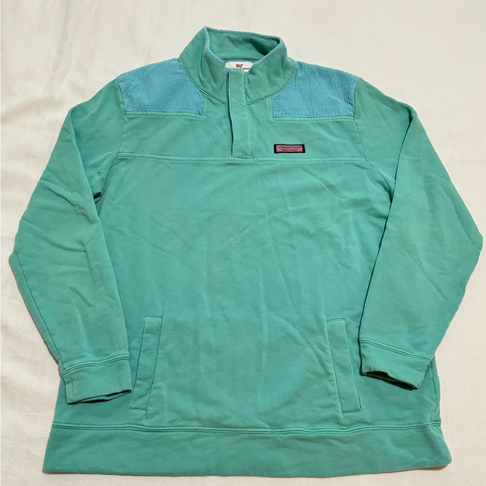 Vineyard Vines Women's Garment Dyed Seersucker Relaxed Shep Shirt Size Medium